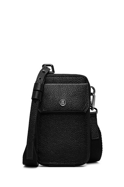 Derimod Men's Black Leather Crossbody Bag 25Sbd3300Ft