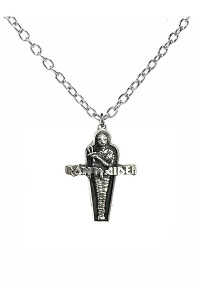 Herşey Nota Iron Maiden Mummy Themed Metal Necklace – Rock Jewelry with 60 cm Chain