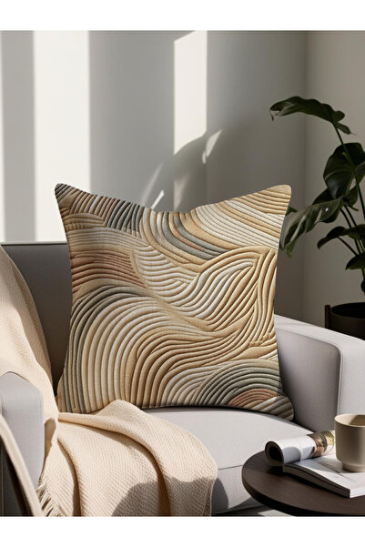 LadiesHome Punch Nakış Desenli Dijital Baskılı Dekoratif Yastık – 43x43 Cm Mikro Petek Kumaş