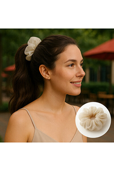 SYAZE دبوس شعر كبير الحجم من الأورجانزا بنمط نقطة صغيرة