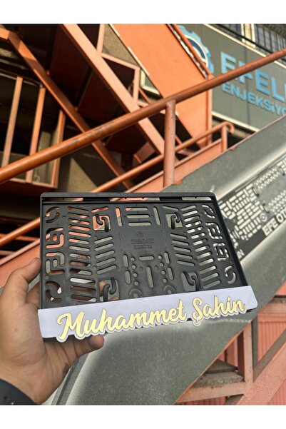 EFELER PLASTİK BEYAZ ÜSTÜ GOLD KİŞYE ÖZEL LÜX MOTOR PLAKALIK