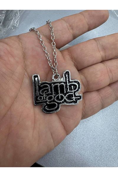Herşey Nota Lamb of God Logo Metal Necklace – Rock & Metal Unisex Jewelry with 60 cm Chain