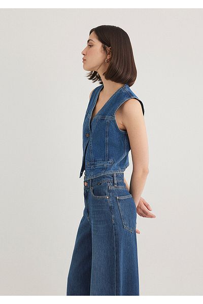 Mavi Vestă Merlin All Blue Dark Jean - Croială potrivită pe corp 1110265 -85670