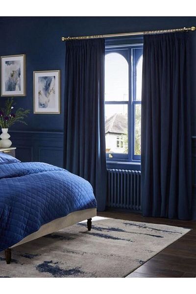Karesi Yiğit Curtain Karasi (PARLAMENT BLUE) Extraphore Drawstring (Plain) Island Background Curtain