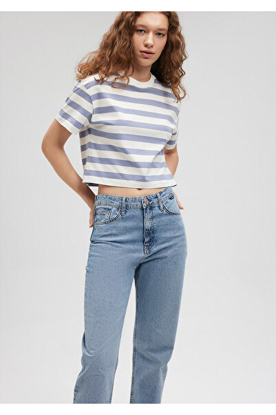 Mavi Lila Çizgili Basic Tişört Regular Fit / Normal Kesim 1610199-86693