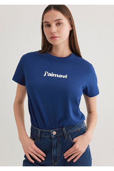 Mavi Tricou cu imprimeu albastru bleumarin Regular Fit / Regular Fit1612242-70722