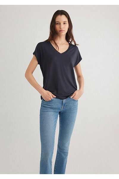 Mavi Tricou din viscoză cu decolteu în V - Croială normală167714-85315