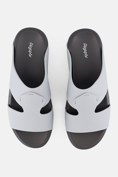 Algspar Men Slip On Arabic Sandals, Light Grey