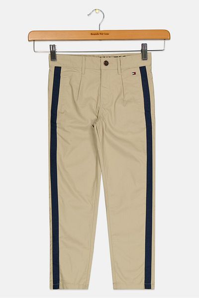 Tommy Hilfiger Kids Boy Embroidered Logo Chino Pants, Khaki