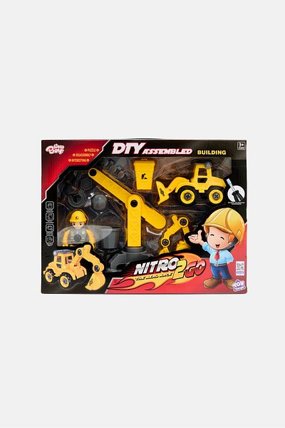 New Boy 11 Pcs Nitro2Go Assembling Car Building Set, Yellow