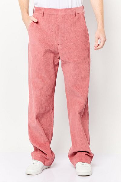 Tommy Hilfiger Men Regular Fit Textured Straight Leg Pants, Old Rose