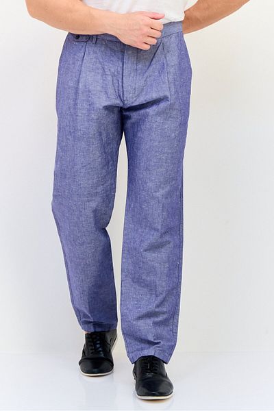 Tommy Hilfiger Men Slim Fit Chambray Chino Pants, Indigo Blue