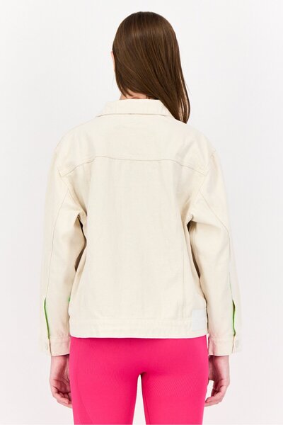 adidas Women Sportswear Fit Outdoor Denim Jacket, Cream