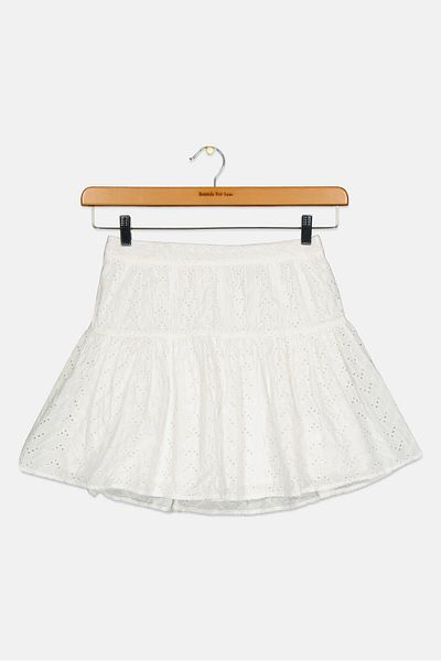 Tommy Hilfiger Kids Girl Textured Skirt, White