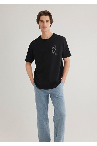 Mavi Μαύρο T-shirt - Logo Back Print, Loose Fit 0612350 -900
