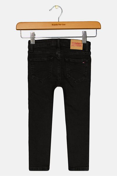 Tommy Hilfiger Toddlers Girl Skinny Fit Washed Jeans, Black