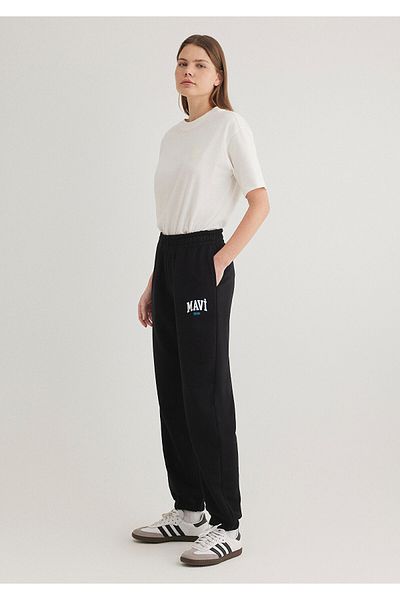 Mavi Schwarze Jogginghose mit Logo-Print1010757-900