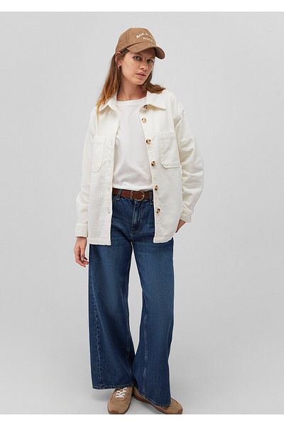 Mavi Cămașă din catifea albă Loose Fit / Loose Relaxed Fit 1210968 -70057
