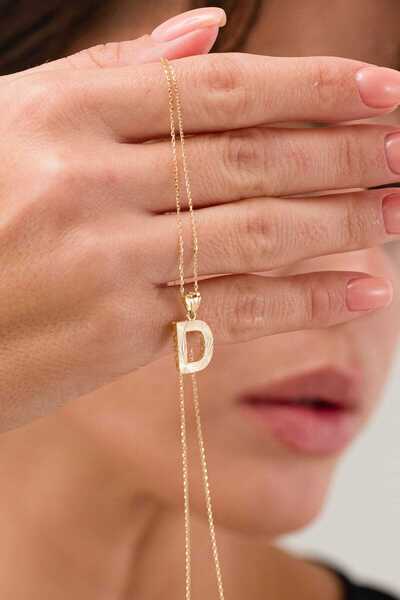 FERMAS KUYUMCULUK 14 Ayar Kalemli D Harfli Altın Kolye