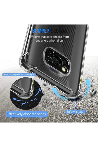 Choice Poco X3 NFC 2PCS Shockproof 2Pcs Clear Shockproof Case For Xiaomi Poco X3 NFC Pro Soft Silicone Shel
