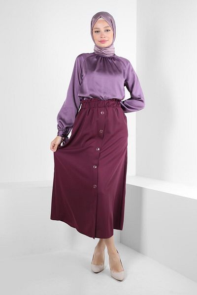 Alvina SATIN TUNIC WITH BINDING DETAIL ON CUFFS 43526
