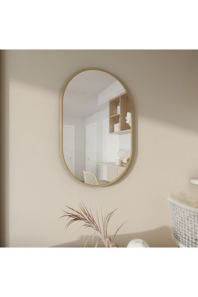 Marsah Home Oglinda ovala Marla 60x90 cm Auriu