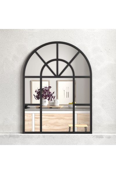 Marsah Home Leva arched window mirror 80x60 cm Black