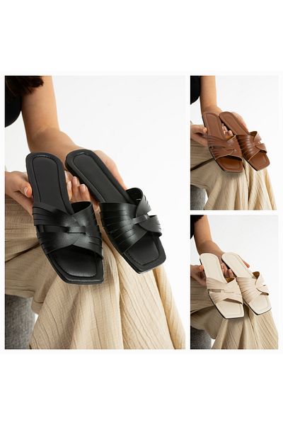Moda Devrin Πακέτο 3 γυναικείες παντόφλες για το σπίτι και το εξωτερικό