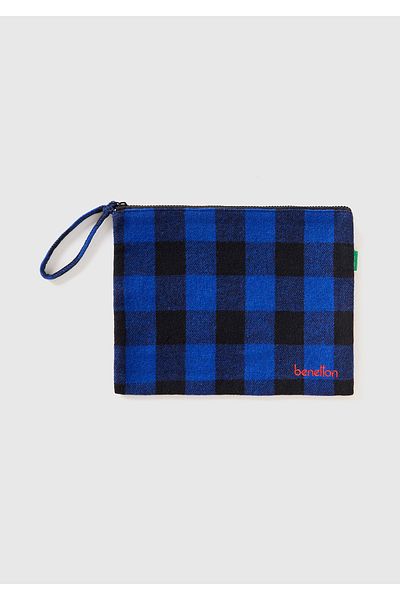 United Colors of Benetton Unisex Blue Plaid Wallet