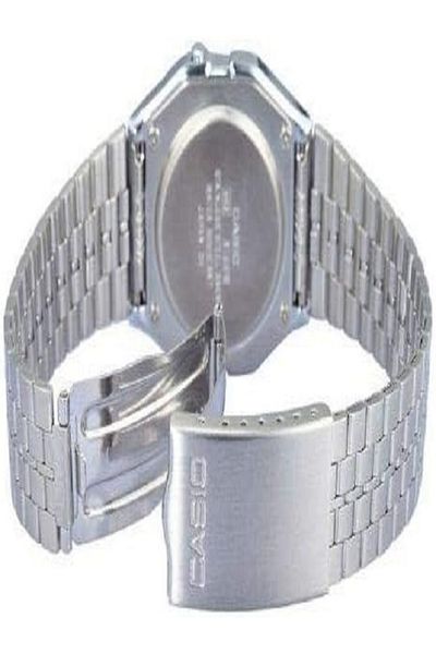 Casio Unisex Watch Black Dial, Silver Band