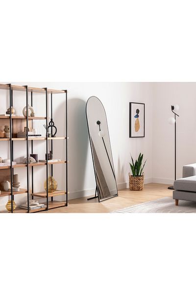 Marsah Home Semi-oval floor mirror with stand 180x70 Cm Black