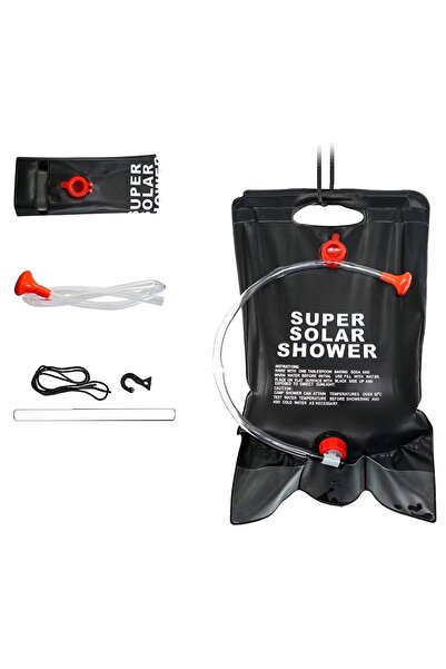 Aptel Solar camping shower, 20L, 39 x 60 cm, 70 cm hose, black