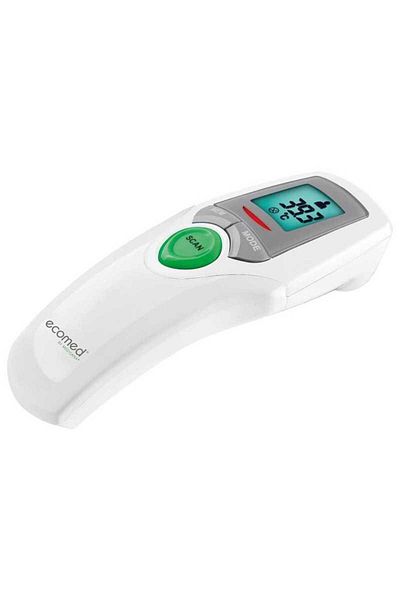 ECOMED Ecomed TM-65E Infrared Thermometer, Multifunctional Non-Contact, White/Gray