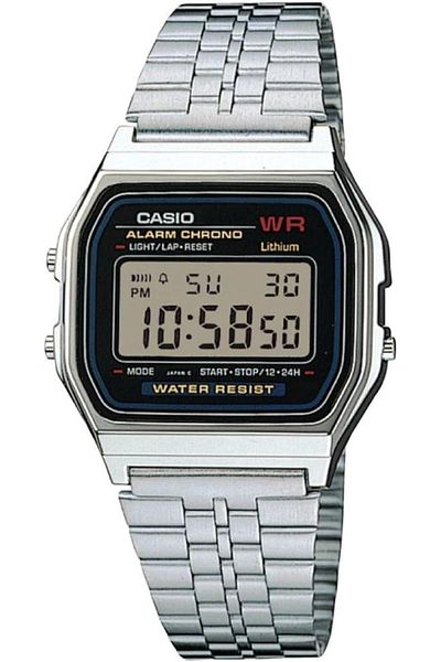 Casio Unisex Watch Black Dial, Silver Band