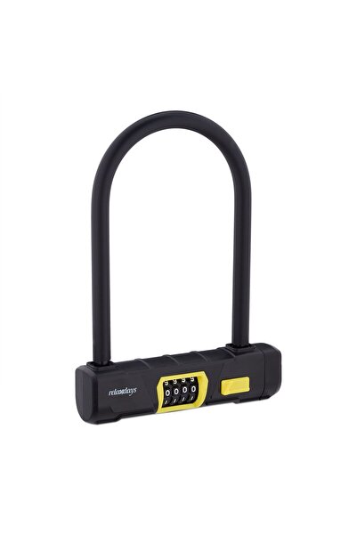 Relaxdays Lacăt antifurt cu combinație pentru bicicletă, Relaxdays, tip U, ne...