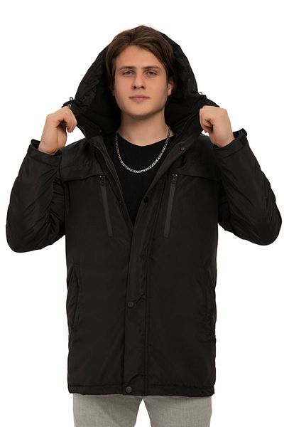 Montup Men's Black Winter Jacket - Fleece, Fur, Water and Windproof, Hooded