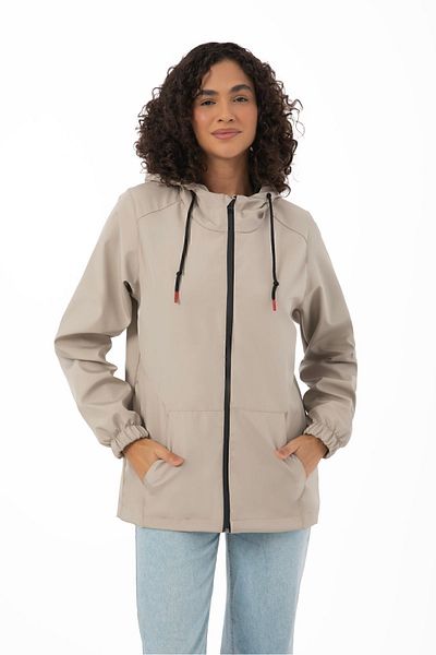 Montup Waterproof and Wind Resistant Hooded Women's Raincoat - Stone Lined, Inner Pocket