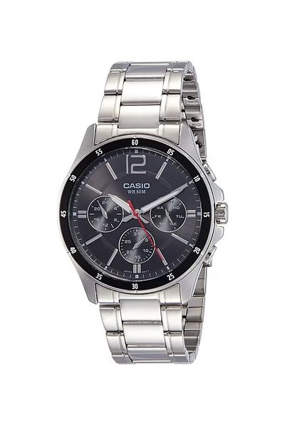 Casio Men's Water Resistant Satinless Steel Chronograph Watch - 44 mm - Silver