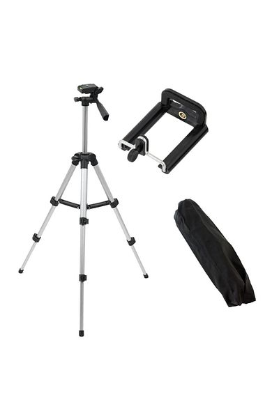 OEM Extendable and adjustable photo tripod, 106 cm, 4 sections, aluminum and plastic, black/silver