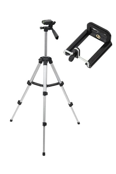 OEM Extendable and adjustable photo tripod, 106 cm, 4 sections, aluminum and plastic, black/silver