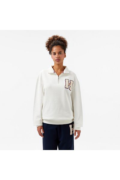 Tommy Hilfiger Tjm 1/4 Zip Towel Patch Polo Men's White Sweatshirt