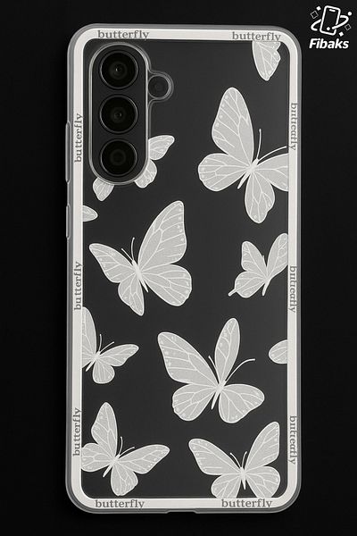 Fibaks جراب لهاتف Galaxy S23 Fe بتصميم نمط حماية للكاميرا وغطاء سيليكون ناعم ومرن وشفاف على شكل فراشة