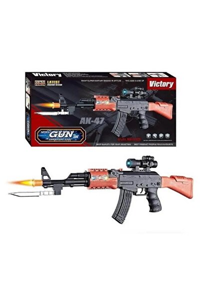 rexa لعبة أطفال بندقية AK-47 مع إضاءة خلفية وصوت وملحقات