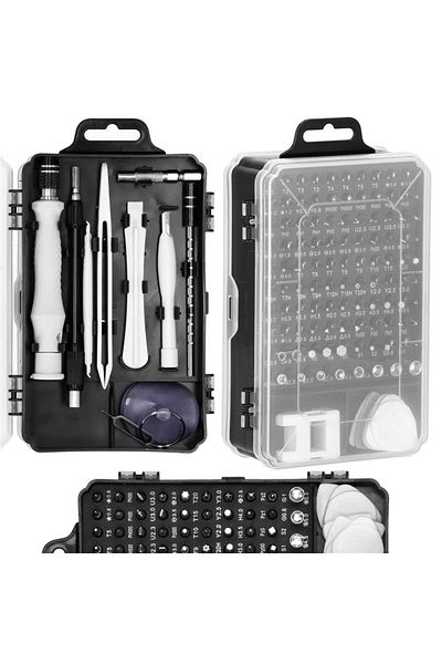 Springos Springos precision screwdriver set, 117 pieces, steel/plastic, black