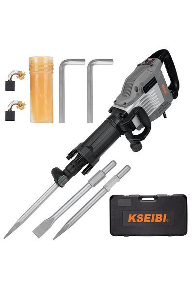 kseibi Demolition Hammer, 30mm Hex, 1750W, Bmc Box With Wheels, Heavy Duty, Swiveling Front Handle