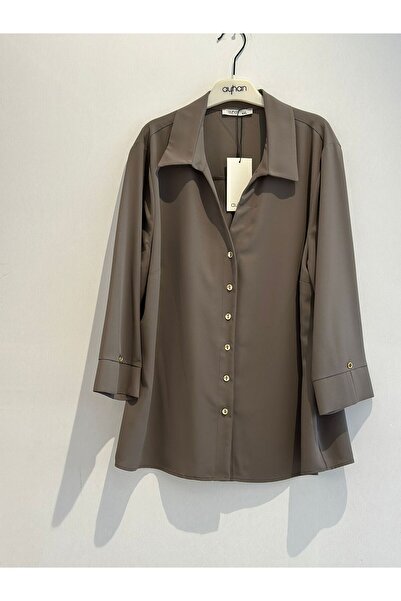 AYHAN Gold Düğme Detay Truvakar Kol Bluz