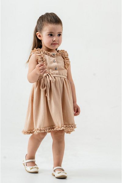 Titimixkids Рокля за момичета с детайлни волани и яка
