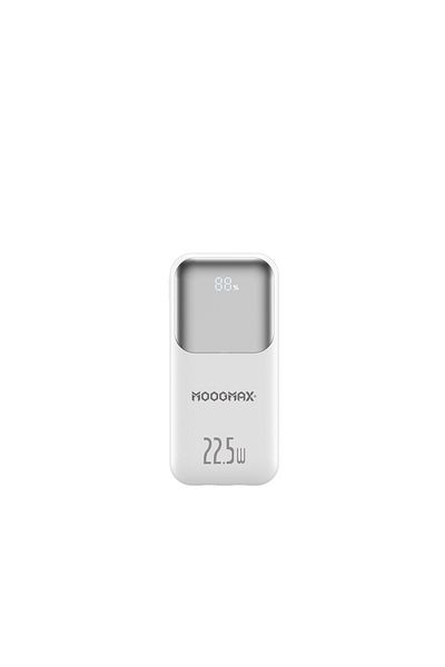 MOOGMAX 10000mAh Compact Universal Power Bank with Fast Charging and Digital Display with 2 Built-in Cables and USB-A and Type-C Outputs