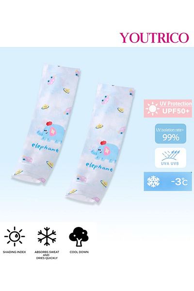 Youtrico Kids' Ice Sleeves SPF50+ High Protection UV-Blocking Cooling Arm Covers for Sports