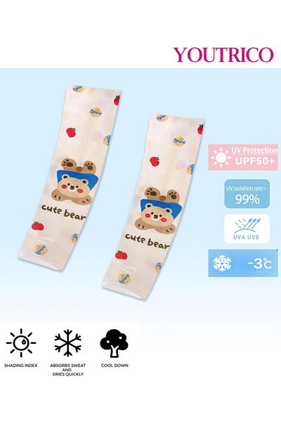 Youtrico Kids' Ice Sleeves SPF50+ High Protection UV-Blocking Cooling Arm Covers for Sports
